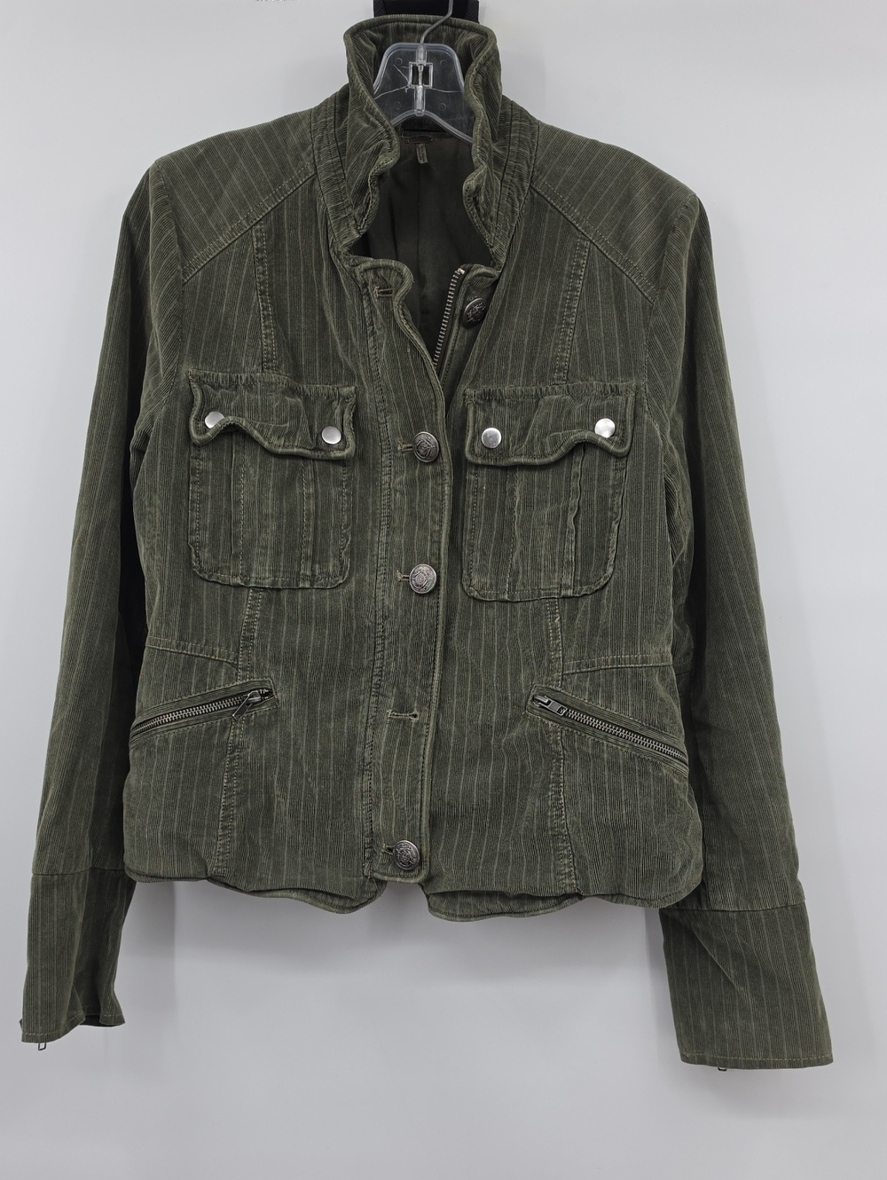 Free People Green Charlie Jacket  Soft Corduroy  Coat Size S